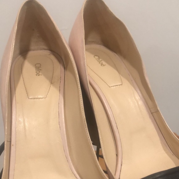 CHLOE stacked wood wedge close toe heel - Picture 3 of 10